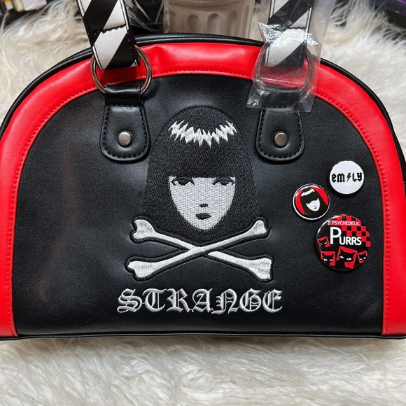 EMILY THE STRANGE BOWLER PURSE / POCKET BOOK - Picture 2 of 7